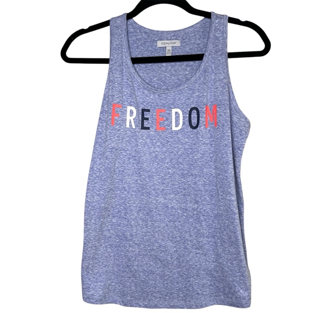 4th of July Freedom Red and Blue Relaxed Sleeveless Tank Top